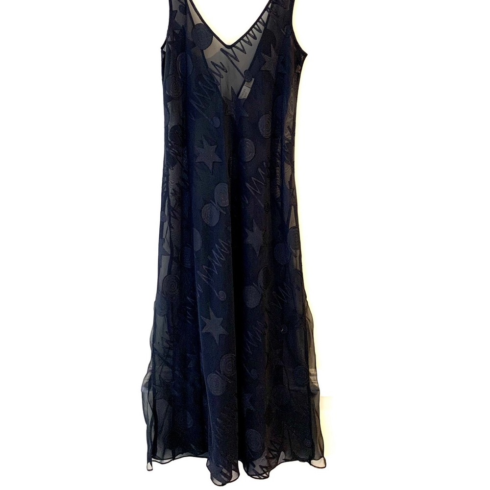 Vintage Victoria’s Secret Gold Label Sheer Black Slip Dress Sz Small